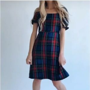 Plaid dress tweed with tinsel thread detail